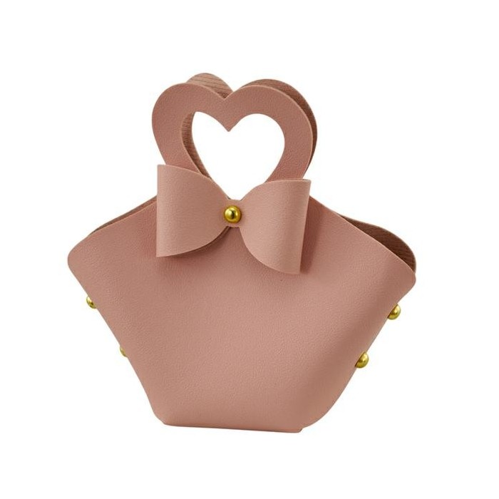 BORSETTA CUORE GRANDE ROSA ANTICO 12X13